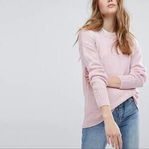 MERONA • Light Pink Long Sleeve Knit Crewneck Sweater